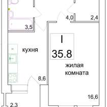 Однокомнатная квартира 35кв. м. ул. Ростовская, в Переславле-Залесском