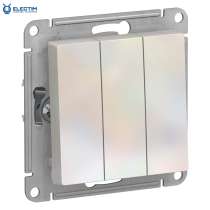 3-клавишный выключатель, сх.1+1+1, 10АХ, механизм, ЖЕМЧУГ, в г.Лондон