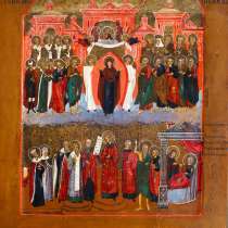 Старинный образ Покрова Пресвятой Богородицы. Россия, Палех, в Санкт-Петербурге