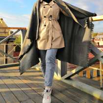 Бежевый тренч-плащ короткий, в Санкт-Петербурге