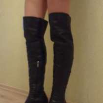 Сапоги зимние чёрные натуральная кожа, в Москве