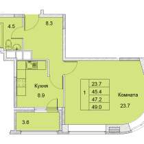 1-к квартира, улица Советская, дом 6, площадь 47,2, этаж 2, в Королёве