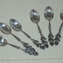 Ложки кофейные, серебряные Хильдесхаймская роза 6шт. (F819), в Москве