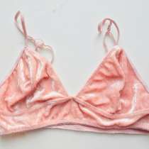 Бархатный, вельветовый розовый бюстгальтер, топ, в Москве